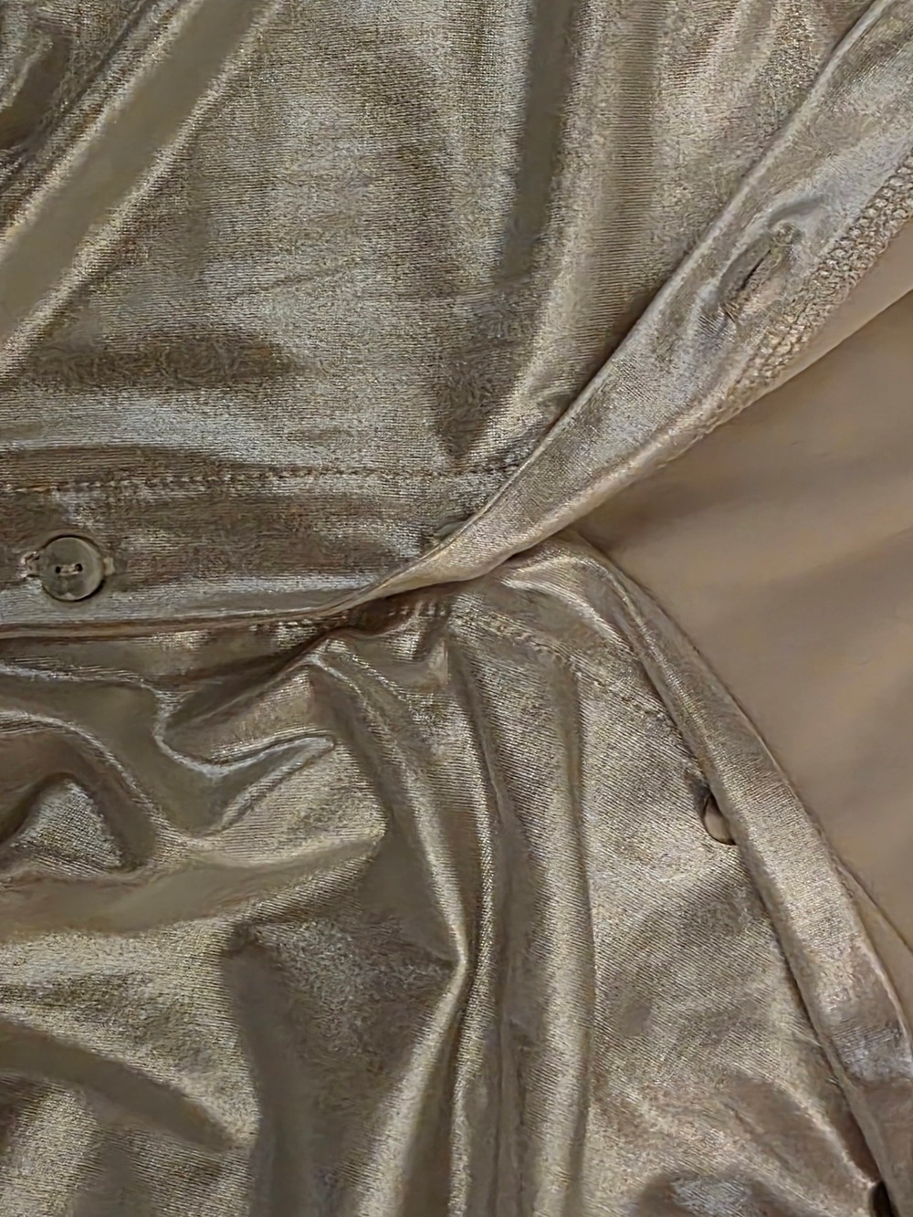 4/$67 Deal! Dex Shiny Metallic Blouse - Light Champagne - Picture 10 of 12